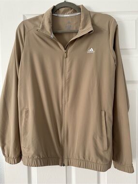 adidas Women's Tan Lightweight Full-Zip Shirt Jacket